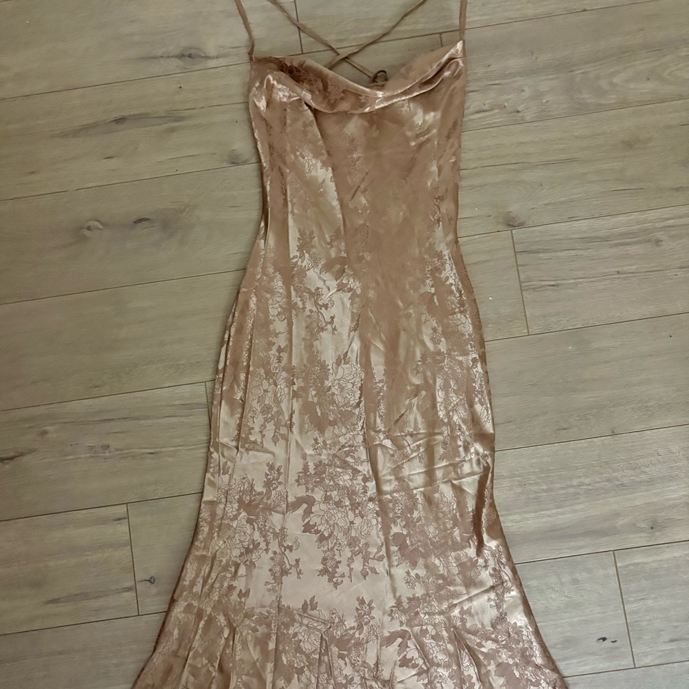 Champagne Floral Slip Dress